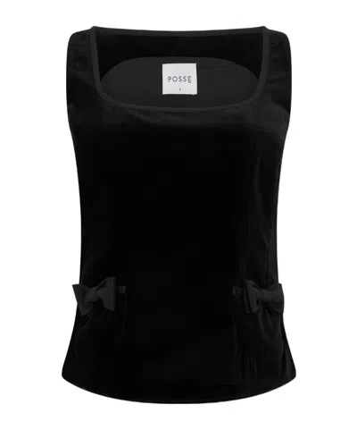 Posse Square Neck Vest In Black