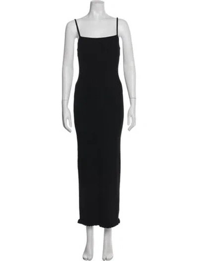 Pre-owned Posse Square Neckline Long Dress In Black