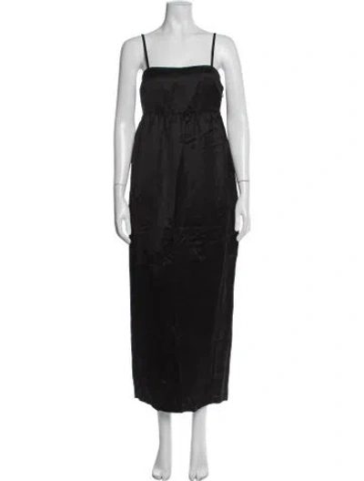 Pre-owned Posse Square Neckline Long Dress In Black