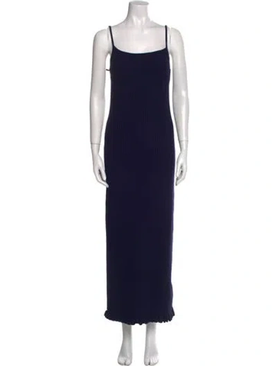 Pre-owned Posse Square Neckline Long Dress In Blue