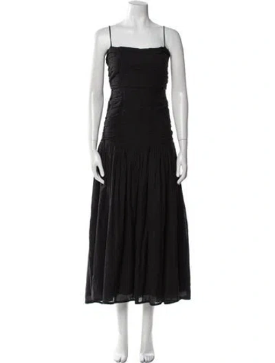 Pre-owned Posse Square Neckline Long Dress In Blue