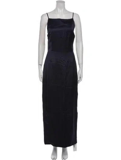 Pre-owned Posse Square Neckline Long Dress In Blue