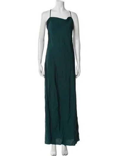 Pre-owned Posse Square Neckline Long Dress In Green