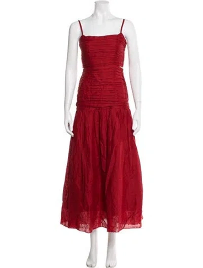 Pre-owned Posse Square Neckline Long Dress In Orange