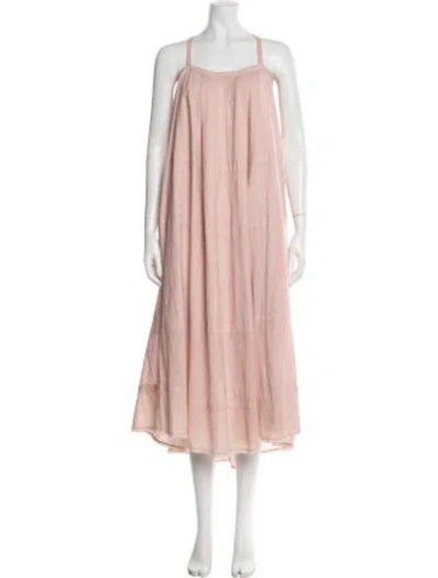 Pre-owned Posse Square Neckline Long Dress In Pink
