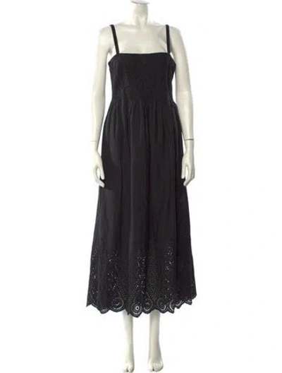 Pre-owned Posse Square Neckline Long Dress W/ Tags In Blue