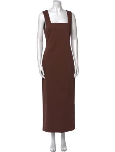 Pre-owned Posse Square Neckline Long Dress W/ Tags In Brown
