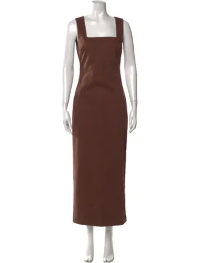 Pre-owned Posse Square Neckline Long Dress W/ Tags In Brown