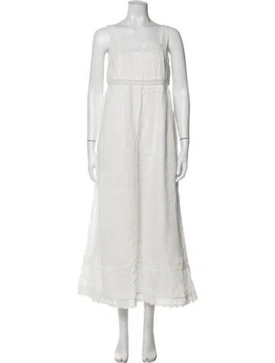 Pre-owned Posse Square Neckline Long Dress W/ Tags In White