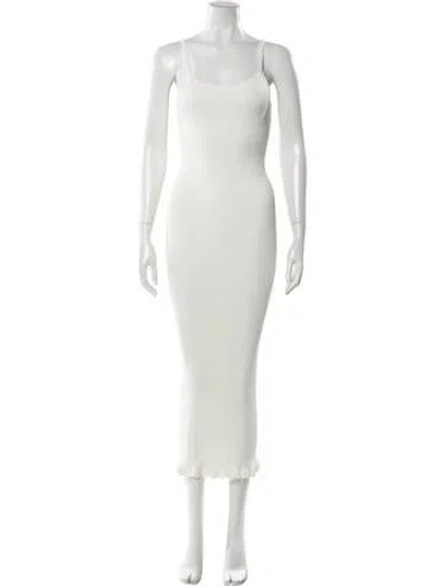 Pre-owned Posse Square Neckline Long Dress In White