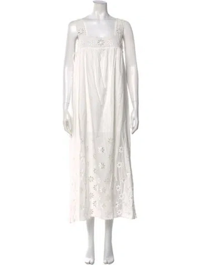 Pre-owned Posse Square Neckline Long Dress In White