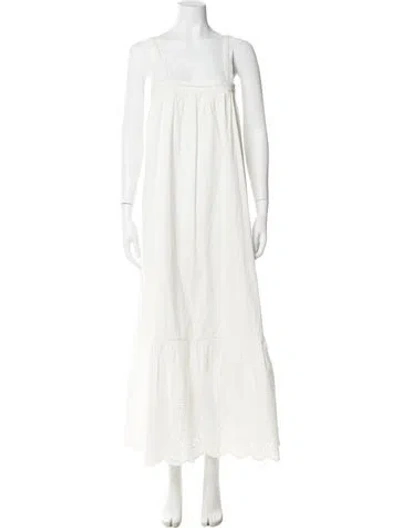 Pre-owned Posse Square Neckline Long Dress In White