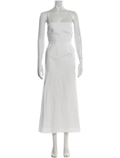 Pre-owned Posse Square Neckline Long Dress In White