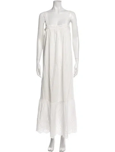 Pre-owned Posse Square Neckline Long Dress In White