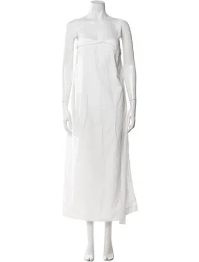 Pre-owned Posse Square Neckline Long Dress In White