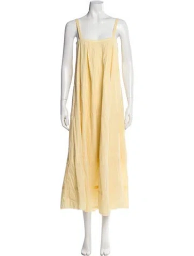 Pre-owned Posse Square Neckline Long Dress In Yellow