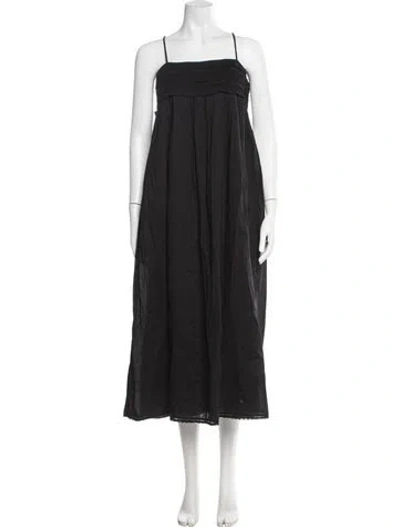 Pre-owned Posse Square Neckline Midi Length Dress In Blue