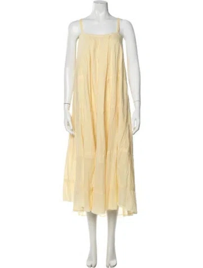 Pre-owned Posse Square Neckline Midi Length Dress In Neutrals