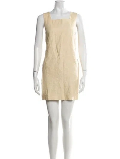 Pre-owned Posse Square Neckline Mini Dress In Neutral