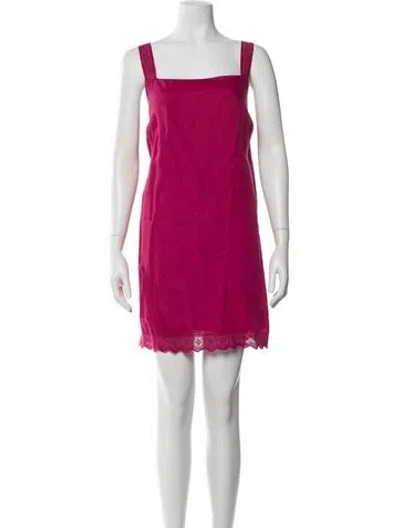 Pre-owned Posse Square Neckline Mini Dress In Pink