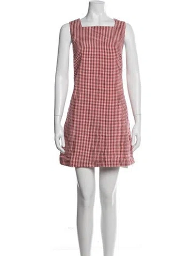 Pre-owned Posse Square Neckline Mini Dress In Red
