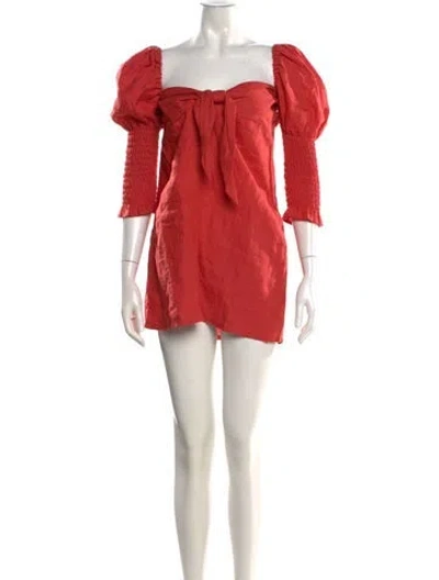 Pre-owned Posse Square Neckline Mini Dress In Red