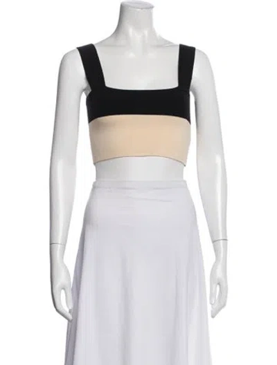 Pre-owned Posse Square Neckline Sleeveless Crop Top