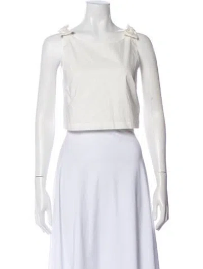 Pre-owned Posse Square Neckline Sleeveless Crop Top In Neutral