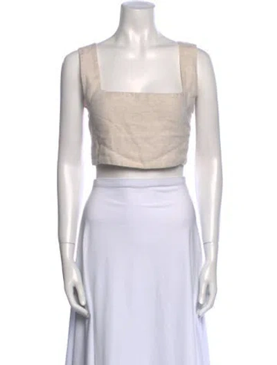 Pre-owned Posse Square Neckline Sleeveless Crop Top In Pink