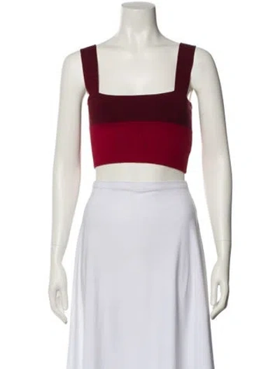 Pre-owned Posse Square Neckline Sleeveless Crop Top In Pink