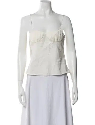 Pre-owned Posse Square Neckline Sleeveless Crop Top W/ Tags In White