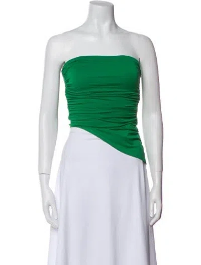 Pre-owned Posse Strapless Crop Top In Blue