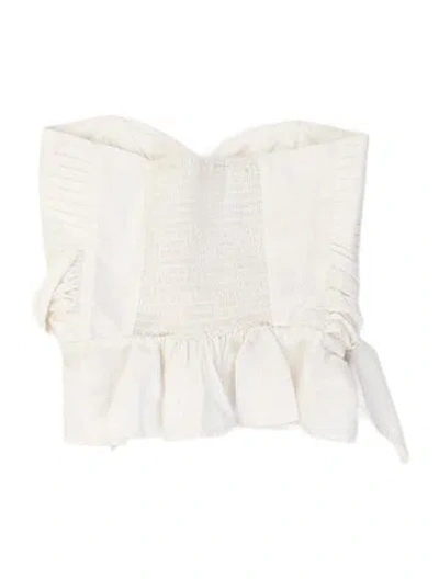 Pre-owned Posse Strapless Crop Top In Neutrals