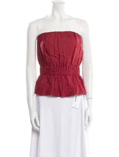 Pre-owned Posse Strapless Crop Top In Red