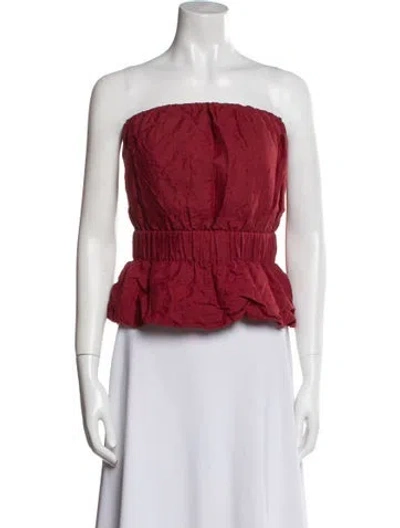 Pre-owned Posse Strapless Crop Top In Red