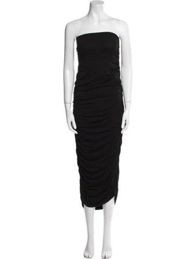 Pre-owned Posse Strapless Long Dress In Black