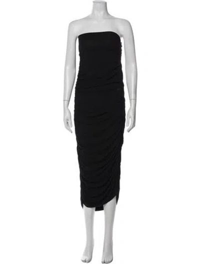 Pre-owned Posse Strapless Long Dress In Black