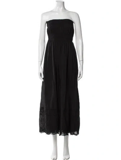 Pre-owned Posse Strapless Long Dress In Black