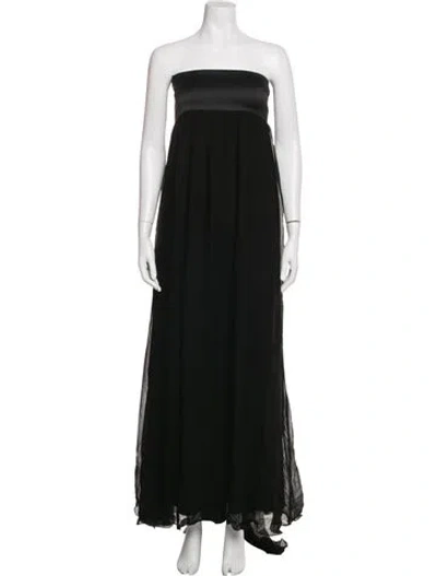 Pre-owned Posse Strapless Long Dress In Black