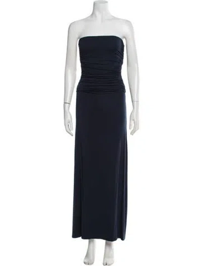 Pre-owned Posse Strapless Long Dress In Blue