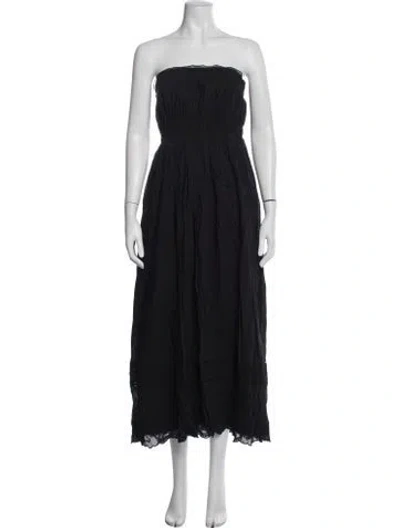 Pre-owned Posse Strapless Long Dress In Blue
