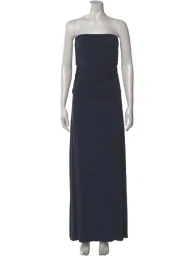 Pre-owned Posse Strapless Long Dress In Gray