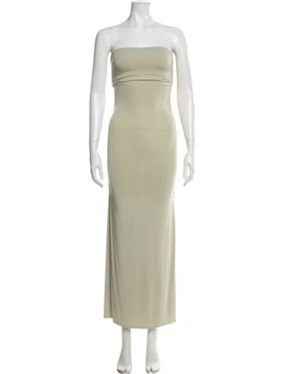 Pre-owned Posse Strapless Long Dress In Green