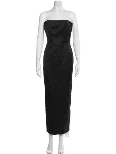 Pre-owned Posse Strapless Long Dress W/ Tags In Black