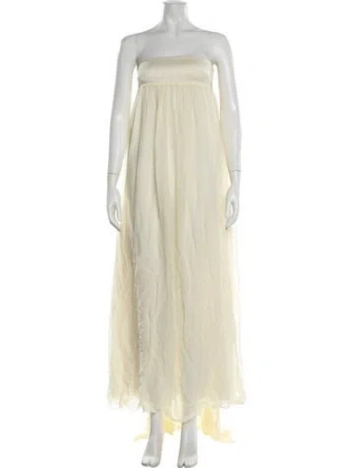 Pre-owned Posse Strapless Long Dress W/ Tags In Yellow