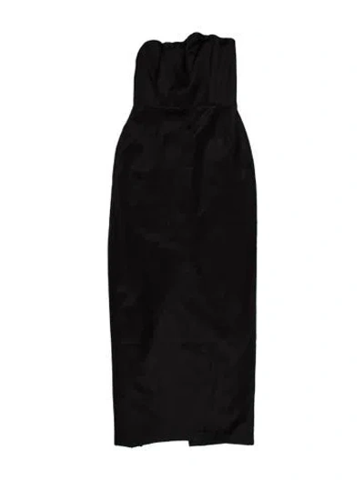 Pre-owned Posse Strapless Midi Length Dress In Blue