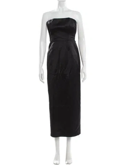 Pre-owned Posse Strapless Midi Length Dress In Gray