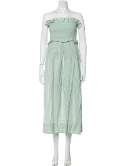 Pre-owned Posse Strapless Midi Length Dress In Multi