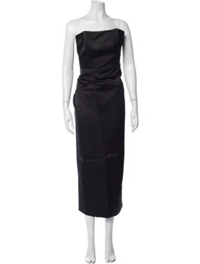 Pre-owned Posse Strapless Midi Length Dress W/ Tags In Black
