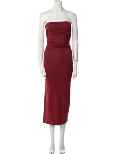 Pre-owned Posse Strapless Midi Length Dress W/ Tags In Red